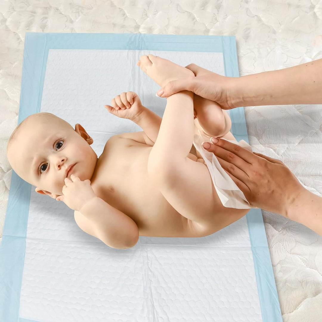 100 Stück 33 × 45 cm Baby Wickelauflage, Inkontinenzunterlage Wickelunterlage Einweg, Baby Changing