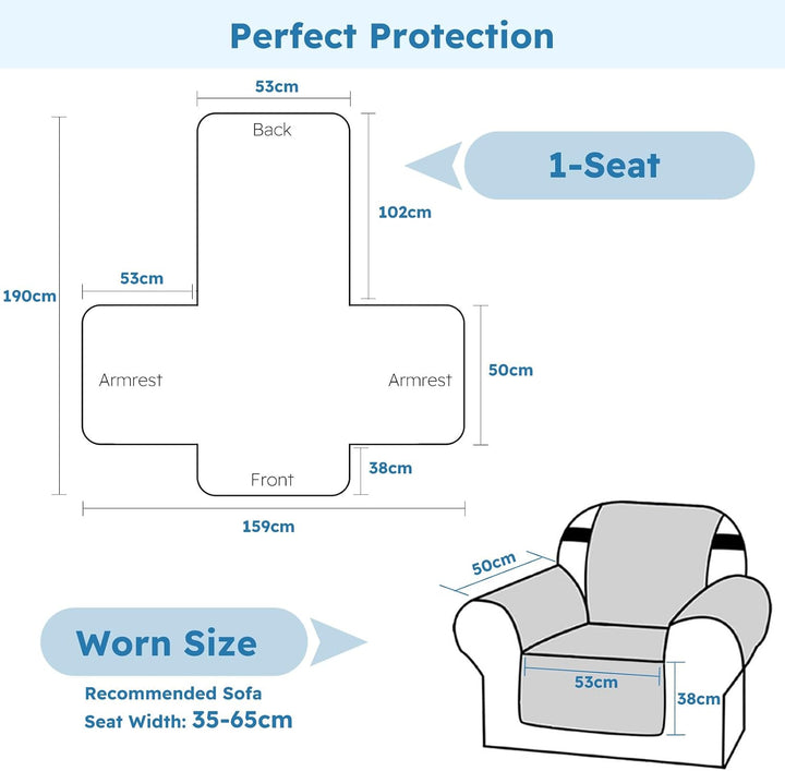PETCUTE Sofabezug Sofaüberwurf Anti-Rutsch Sofa schonbezug wasserdichtes Sofabezüge Quilted Sofabezü
