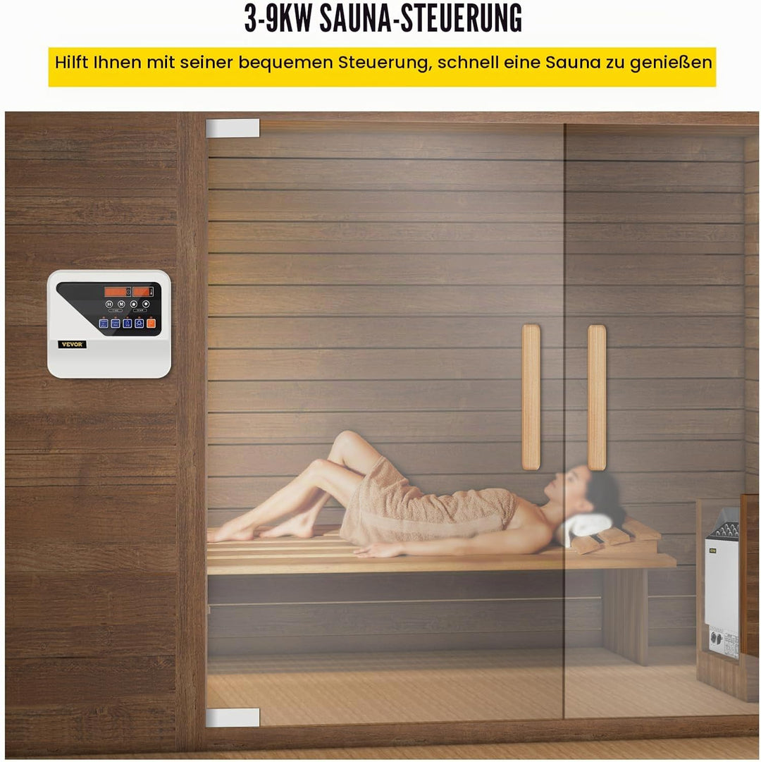 Digitaler Sauna-Steuerung für Saunaofen von 3 bis 9 kW Anzeige digitaler Controller externer Freizei