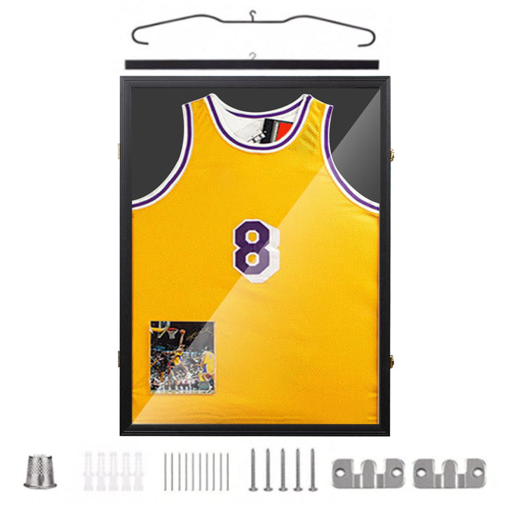 Trikotrahmen,60x80 cm Trikot Bilderrahmen,3D Gross Objektrahmen,Fussballtrikot Rahmen,Holz T-Shirt F