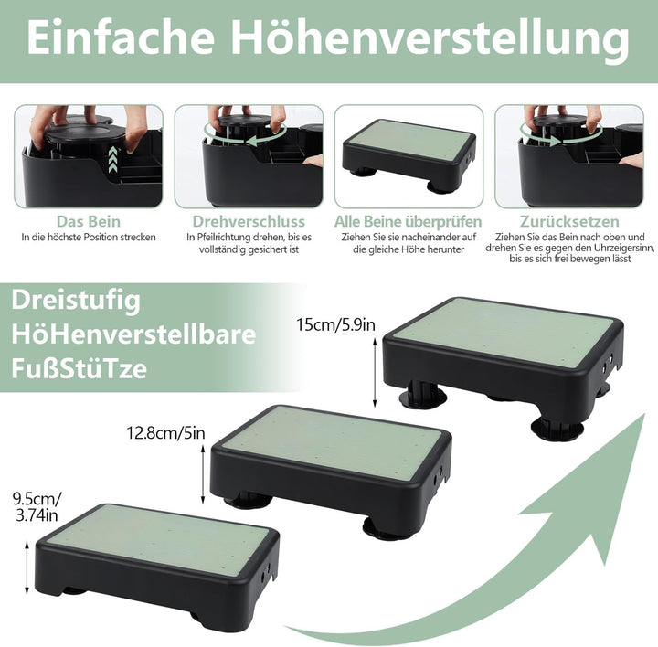 Rutschfest Halbstufe, Nachleuchtende Tritthocker, 3-stufig höhenverstellbarer, Tragbare Steighilfe &
