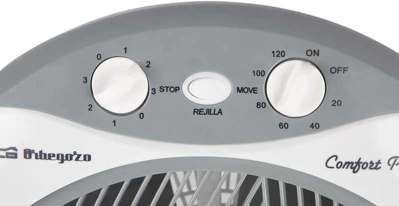 Orbegozo BF 1030 - Ventilator mit 5 Blättern, 3 Geschwindigkeiten, Timer, Umkippschutz, 45 W