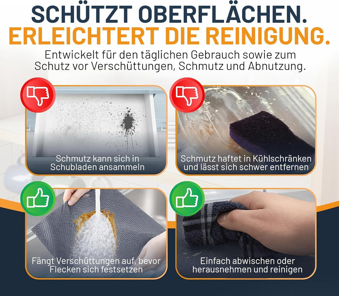 Schubladenmatte von Linda's Essentials (44.5 x 500 cm) - Antirutschmatte Schubladen Schrankfolie Sch