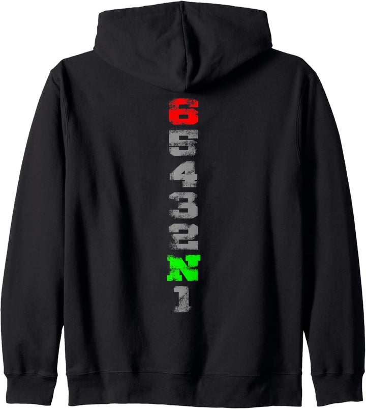Motorrad Schaltfolge 1N23456 Supersportler Kapuzenjacke