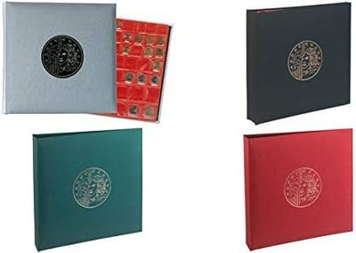Exacompta 96105E Premium Münzalbum Numismatik mit 5 Seiten für je 43 Münzen in 20, 25 und 30mm, getr