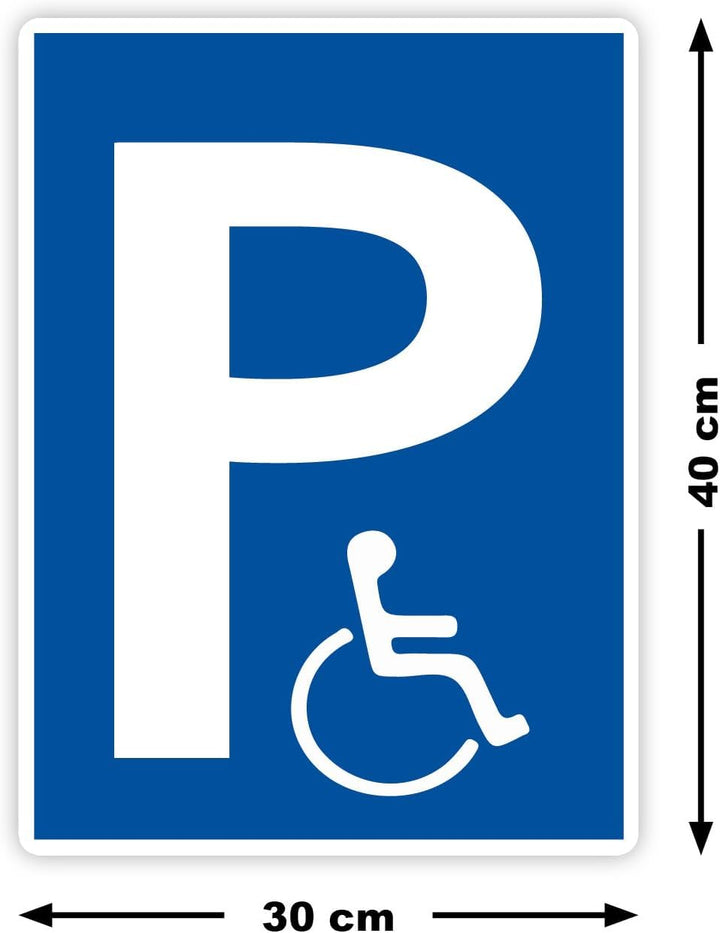 5 Stück XXL Behindertenparkplatz Schild 30 x 40 cm aus stabiler PVC Hartschaumplatte 5mm Parkplatz f