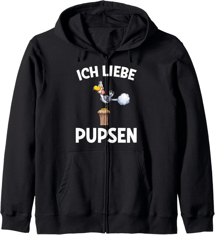 Ich Liebe Pupsen Möwe Lustiges Furzen Pups Kapuzenjacke