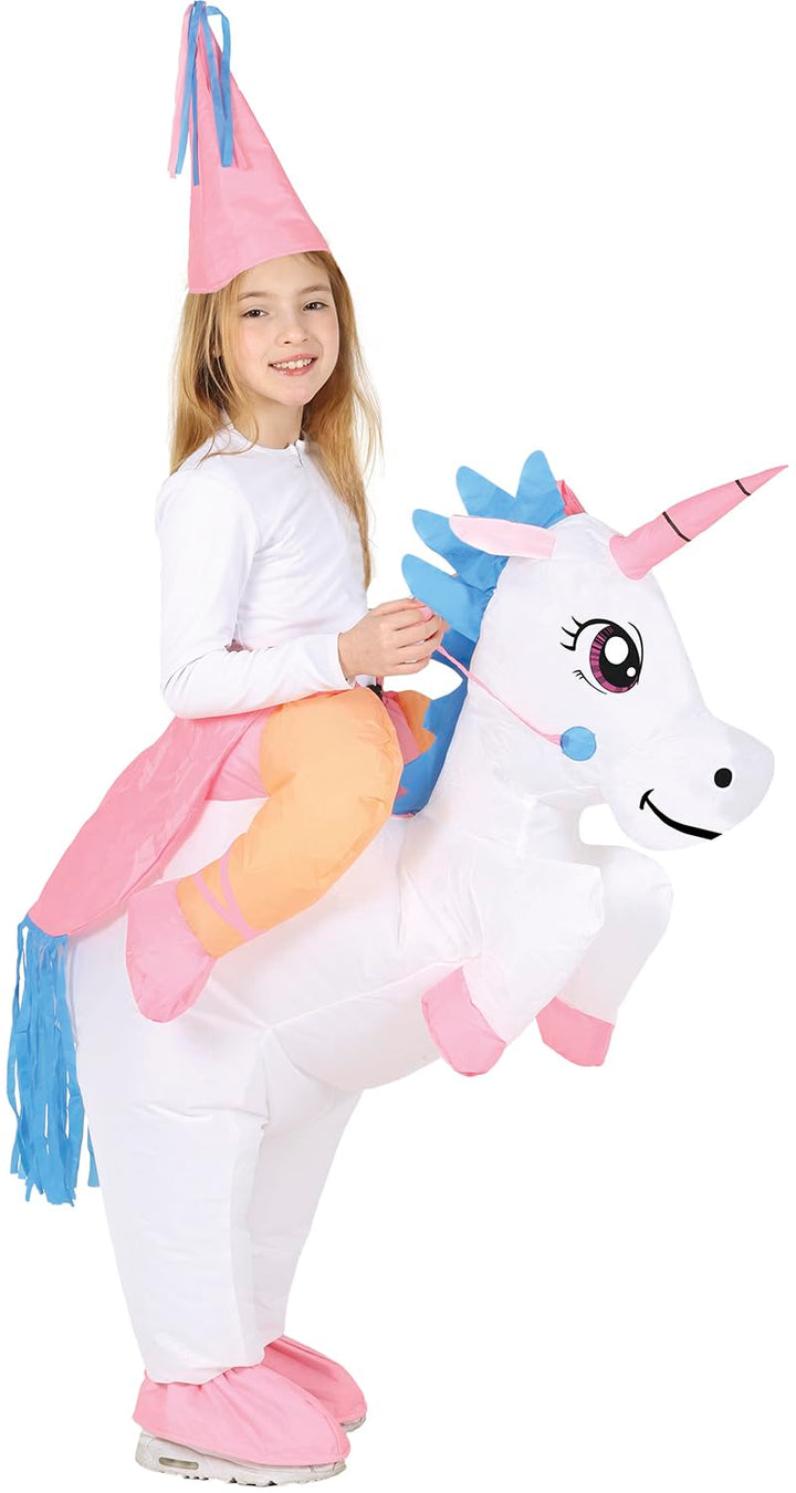 FIESTAS GUIRCA, S.L. Fee auf Aufblasbares Einhorn Huckepack Kostüm für Kinder