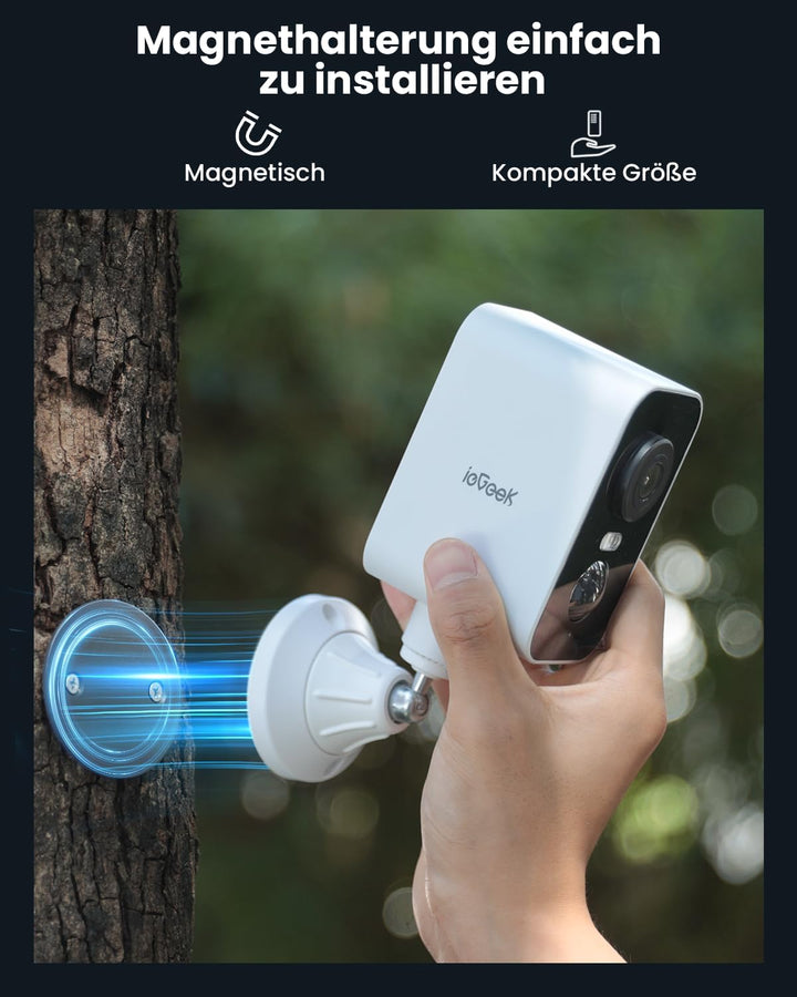 ieGeek Tragbare 4G Überwachungskamera mit SIM Karte, Magnetische Sicherheitskamera für Reisen ohne W