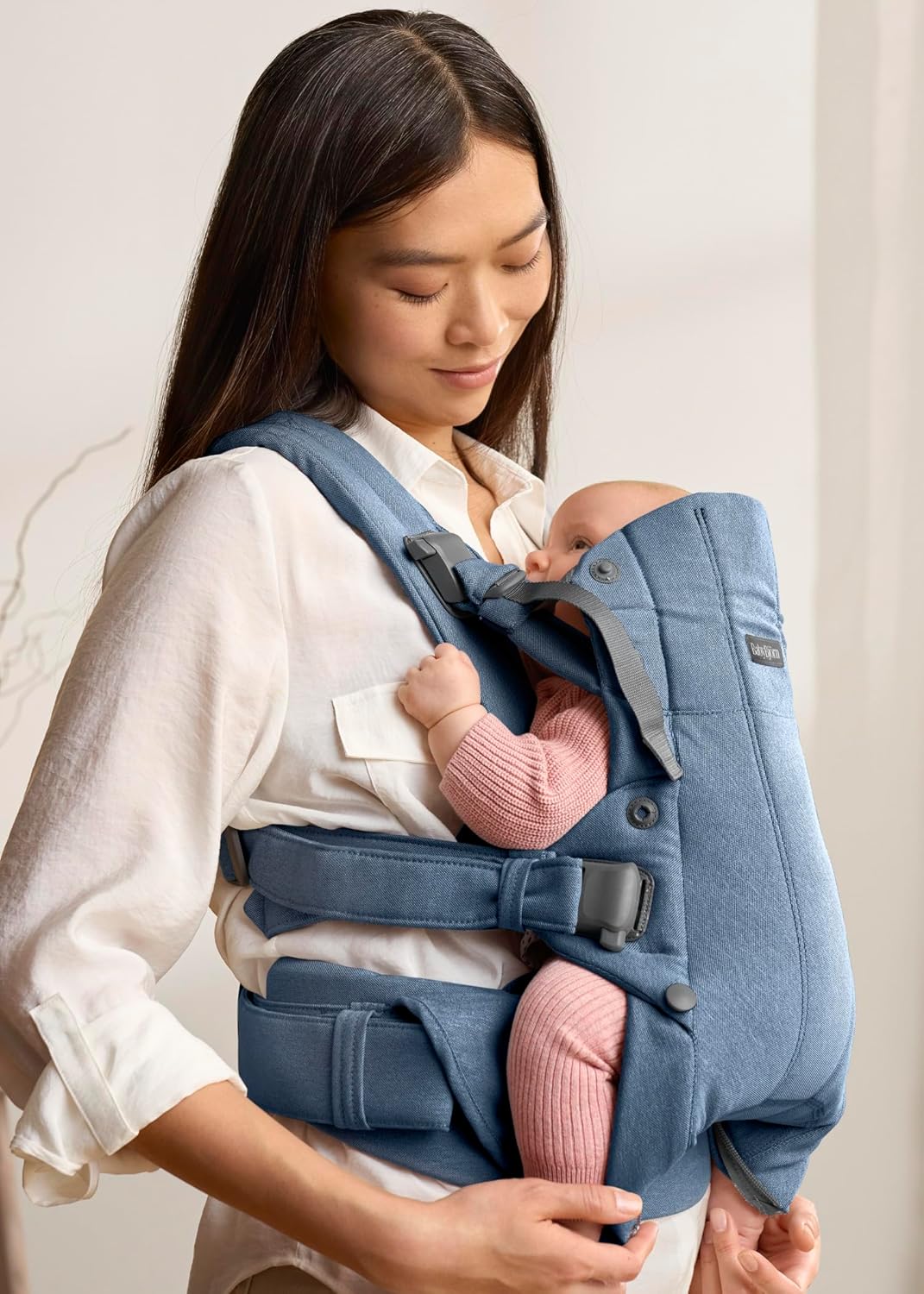 BabyBjörn Babytrage Harmony, Gewebt Melange, Blau Gewebt Melange Blau, Gewebt Melange Blau