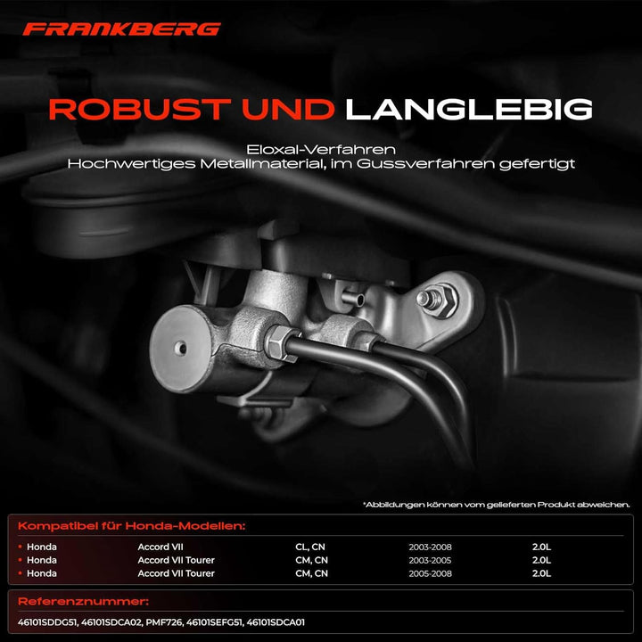 Frankberg Hauptbremszylinder Bremszylinder mit Behälter Kompatibel mit Accord VII CL CN 2.0L 2003-20