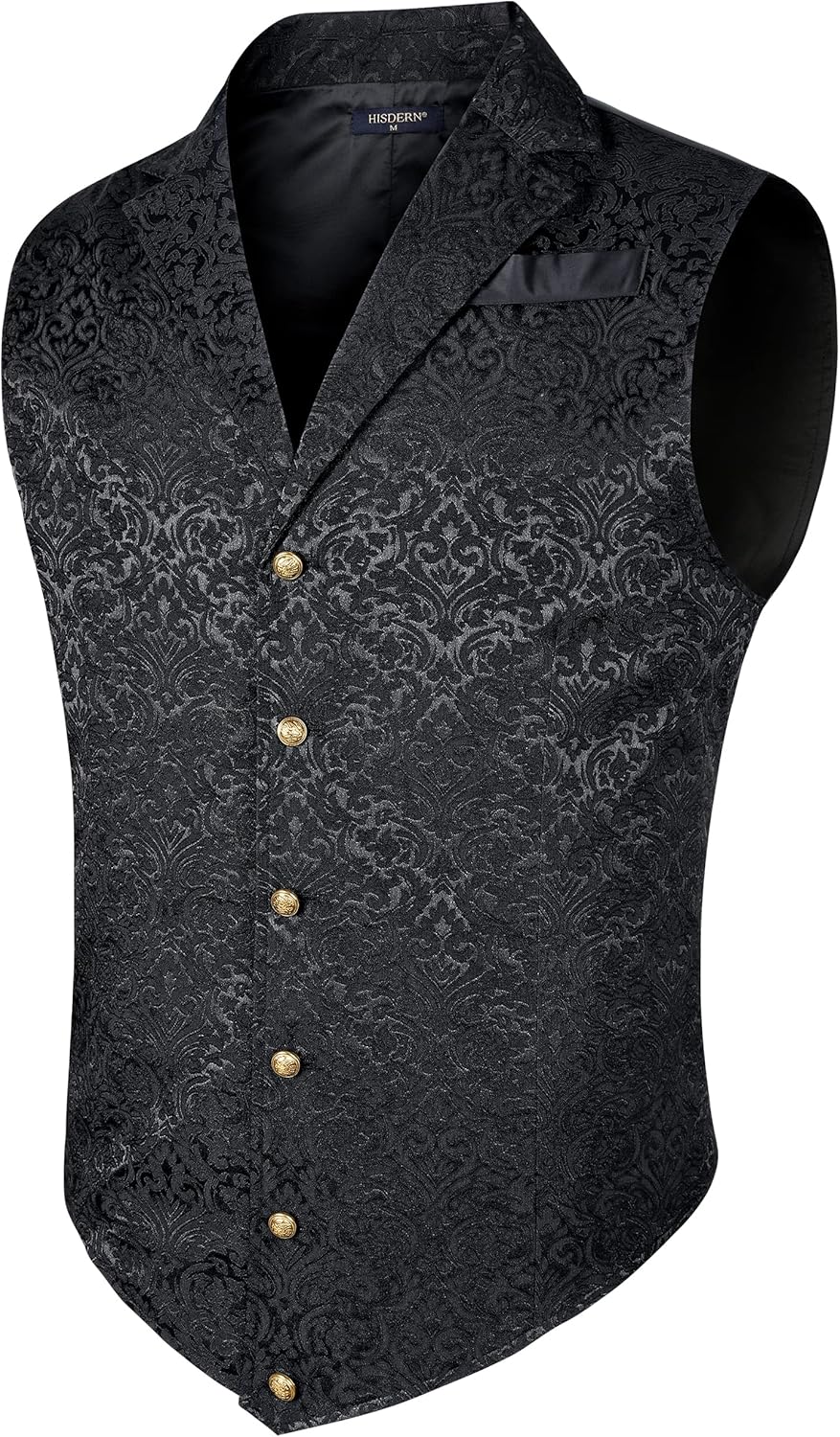HISDERN Herren Paisley Weste Formelle Hochzeit Party Gothic Steampunk Revers Weste für Herren XXL Sc