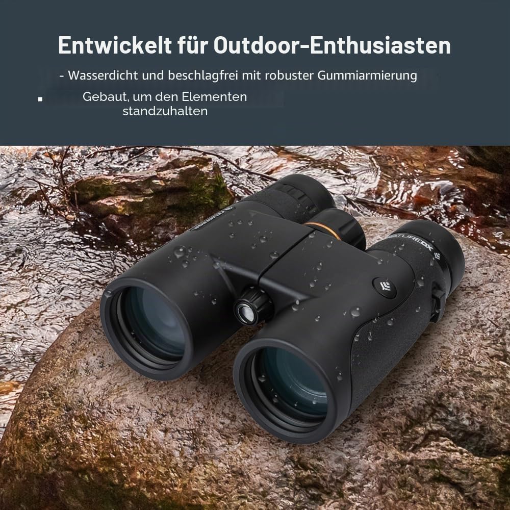 Celestron 72322 Nature DX 8x42 Fernglas für Natur- und Vogelbeobachtungen, vollvergüter mit BaK-4-Pr