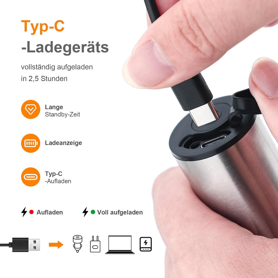 GRIFEMA Milchaufschäumer Stab Elektrisch, Tragbar Milk Frother Aufladbar, 13000 U/min, handmilchaufs