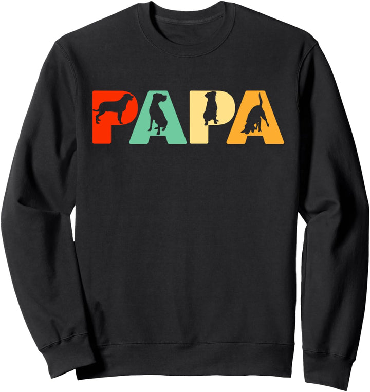 Retro Hund Papa, lustiger Papa Hund Vatertag Sweatshirt