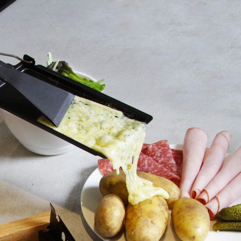TAMUME Käse Griller Käse Schmelzgerät Tragbar Kerzenlicht Raclette-Metall Antihaft-Käsepfanne (Nero)