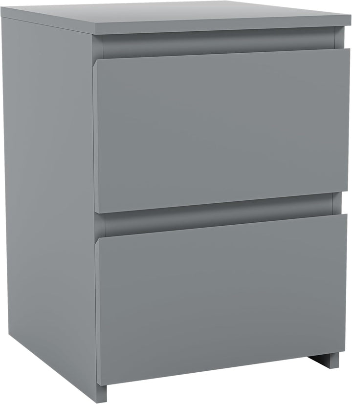 Vida Designs Denver Nachttisch, Kiefer, Grau, H: 40 x W: 29.5 x D: 29.5 cm, Grau