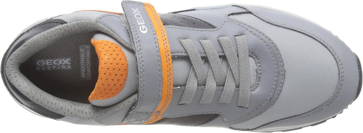 Geox Jungen J Pavel A Sneaker 24 EU Grey Orange, 24 EU Grey Orange