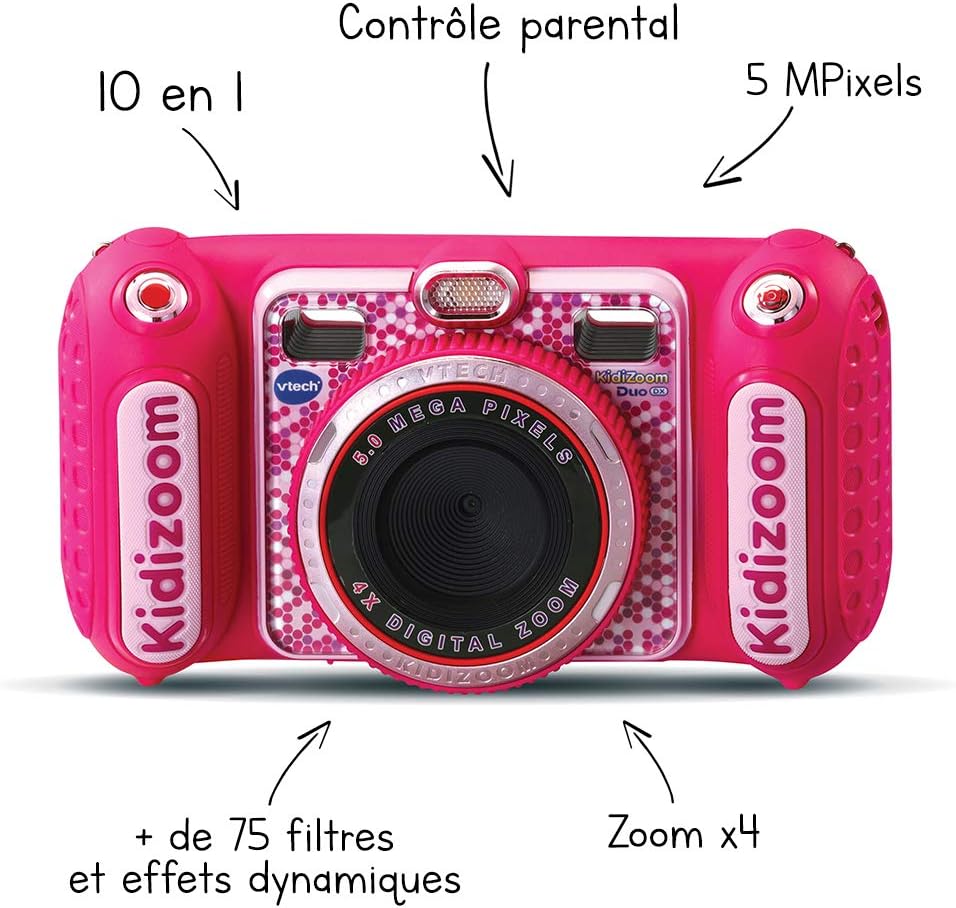 Vtech - Kidizoom Duo DX - Spielzeugkamera - Rose - Machen Sie Fotos, fügen Sie Sprachmessungen hinzu