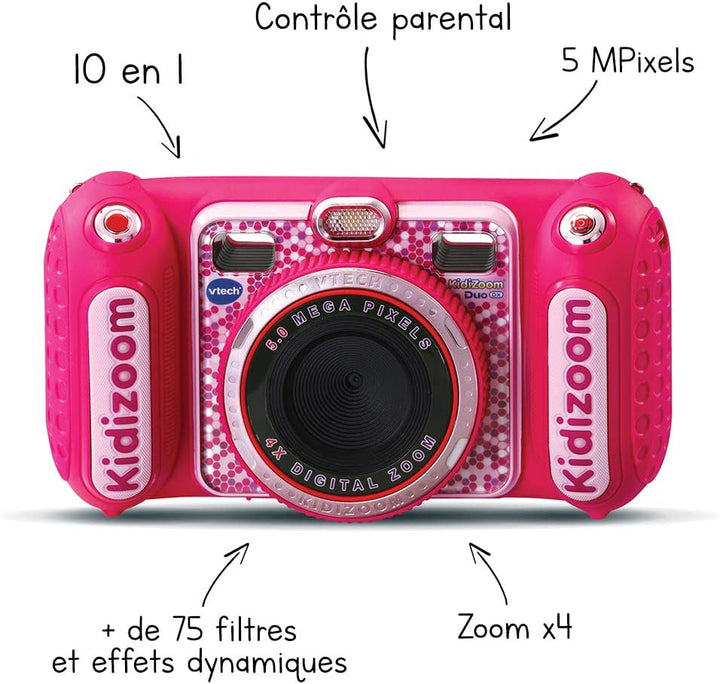 Vtech - Kidizoom Duo DX - Spielzeugkamera - Rose - Machen Sie Fotos, fügen Sie Sprachmessungen hinzu