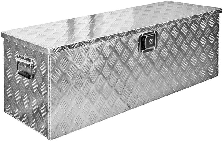 Trucky Truckbox, Deichselbox Aluminium, Anhängerbox 15 Grössen, Werkzeugkiste mit Schloss und Schlüs