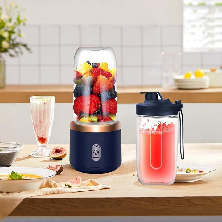 Smoothie Maker, 400ml Tragbarer Mixer Mini Blender mit 6-Klingen Edelstahl Klein Smoothie Maker to G
