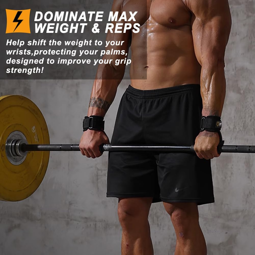 Wrist Straps for Weightlifting for Maximum Grip Support - Lifting Deadlift Strap & Weight Lifting Gr