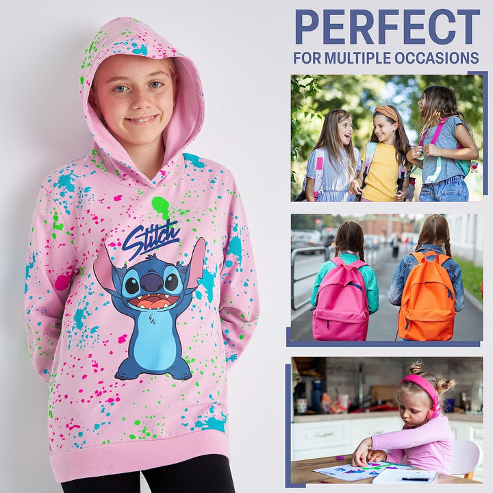 Disney Stitch Pullover Mädchen, Warm, Weich &amp; Trendy, Hoodie Kapuzenpullover für Kinder, Geschenke f