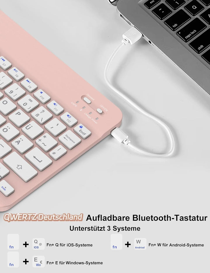 Tastatur Hülle für iPad 10 gen/A16 11 Gen - Soft TPU Rückseite Gehäuse Schutzhülle mit Pencil Halter
