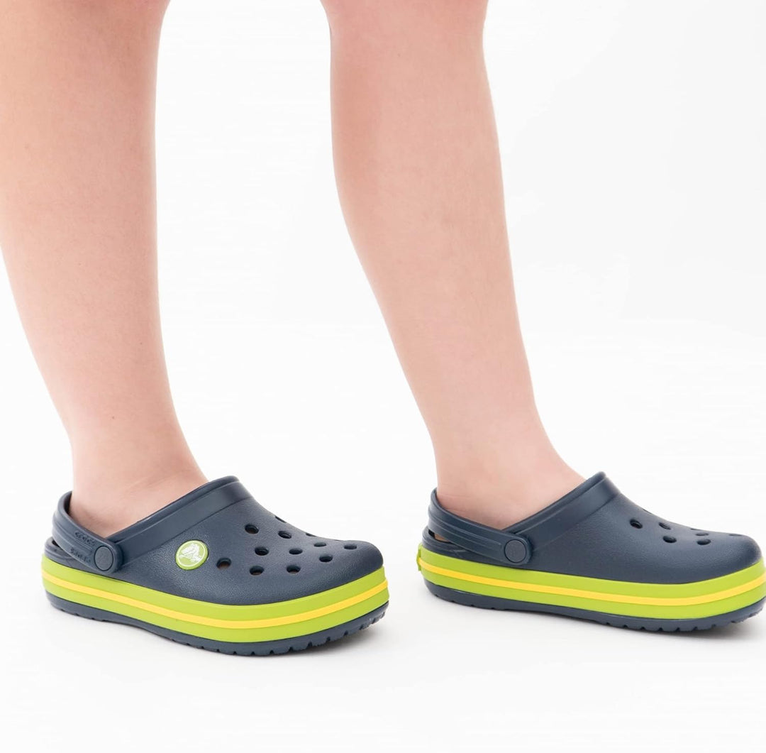 Crocs Unisex Kinder Crocband Clog KidsClogs 20/21 EU Navy Volt Green, 20/21 EU Navy Volt Green