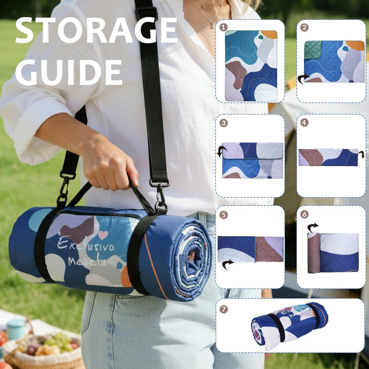 Exclusivo Mezcla wasserdichte Picknickdecke, Waschbare Stranddecke für Camping, Tragbare Outdoor Dec