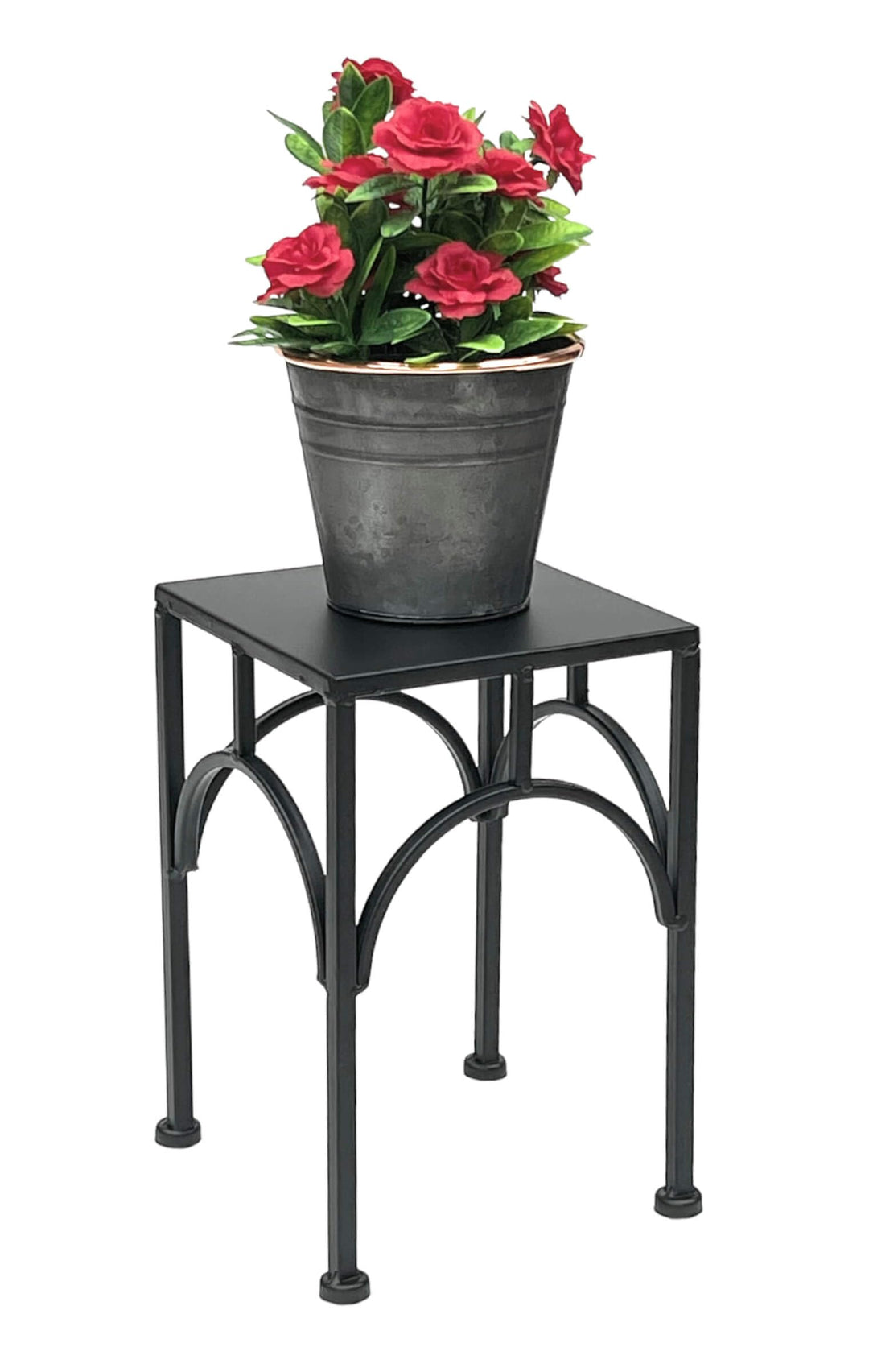 DanDiBo Blumenhocker Metall Schwarz Eckig Blumenständer Beistelltisch 96449 Blumensäule Pflanzenhock