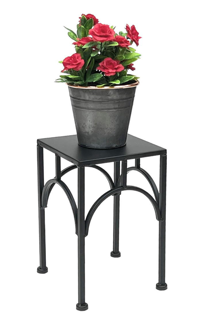 DanDiBo Blumenhocker Metall Schwarz Eckig Blumenständer Beistelltisch 96449 Blumensäule Pflanzenhock