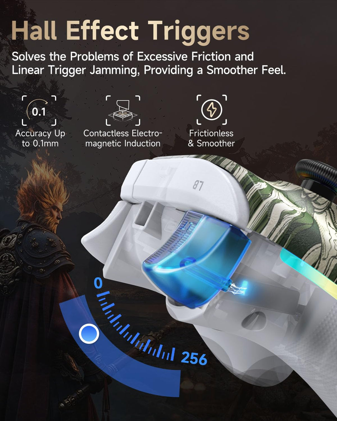 EasySMX X15 Controller PC, PC Controller Wireless mit 7 RGB Licht, Gaming Controller PC mit Hall Joy