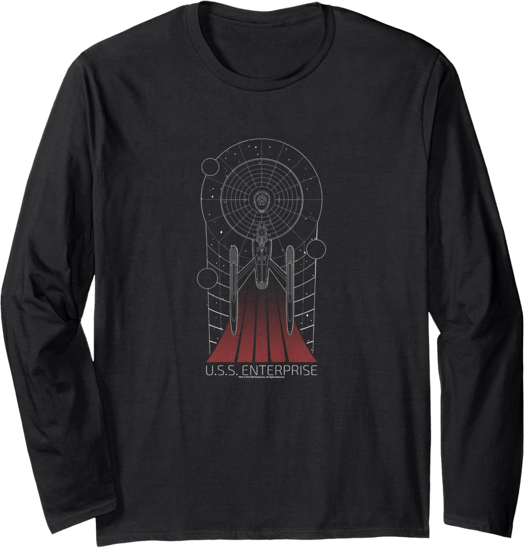 Star Trek U.S.S. Enterprise Line Art Langarmshirt