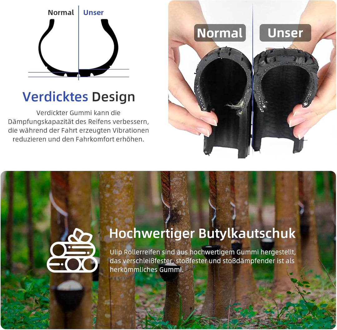 ulip (2 Stück 10x2.75-6.5 Offroad Tubeless Scooter Reifen mit Ventil Reifenersatz für Speedway5 Dual