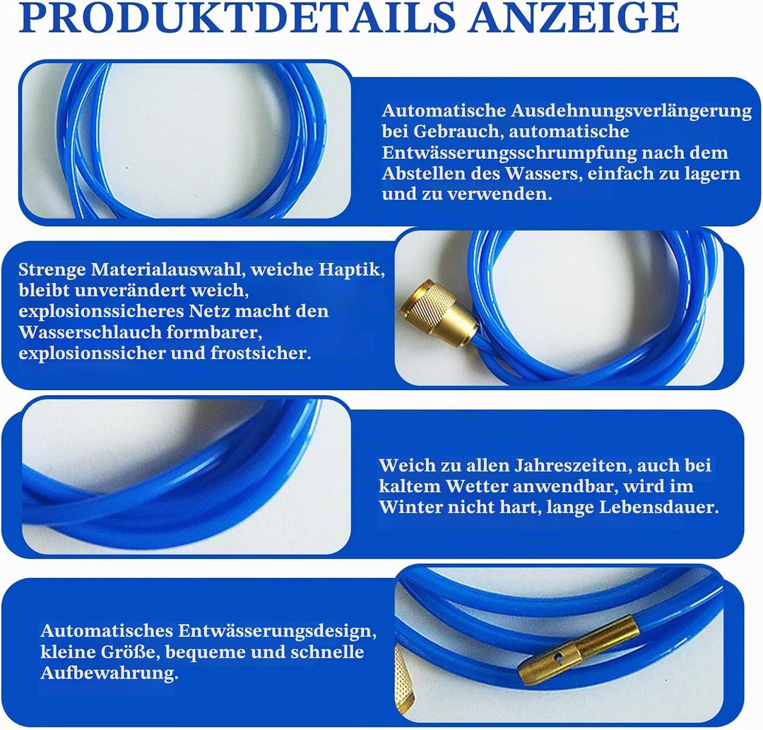 Rohrreinigungsgerät Power Clean, 2m Hochdruck Rohrreiniger, Abflussreiniger Schlauch, Rohrreinigungs