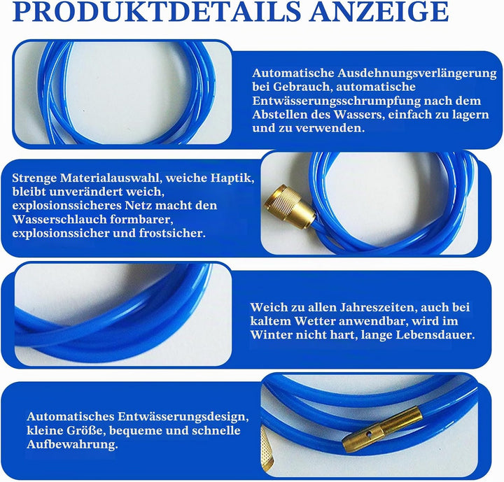 Rohrreinigungsgerät Power Clean, 2m Hochdruck Rohrreiniger, Abflussreiniger Schlauch, Rohrreinigungs