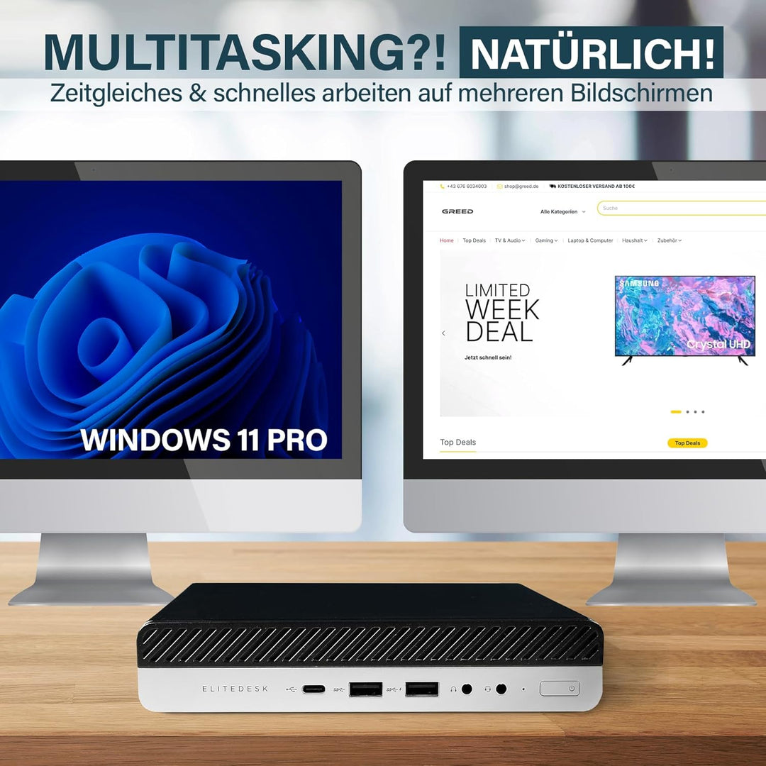 🆄🅽🆂🅴🆁 𝗧𝗜𝗣𝗣: Schneller НР Mini PC mit Intel i5 - Desktop Computer + Rechner für Büro & Office mit 3,5