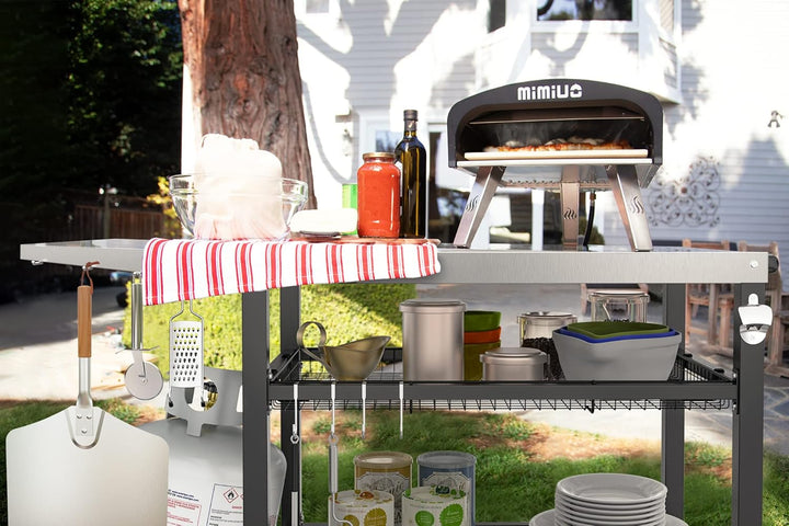 Onlyfire Grillwagen | Edelstahl Grilltisch mit grosser Arbeitsfläche und Beistelltisch, Grill Beiste