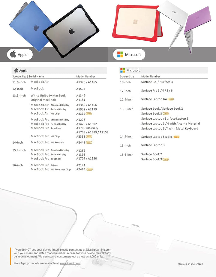 mCover Nur kompatibel mit Microsoft Surface Laptop Go 2/1 mit Touchscreen (nicht kompatibel mit ande