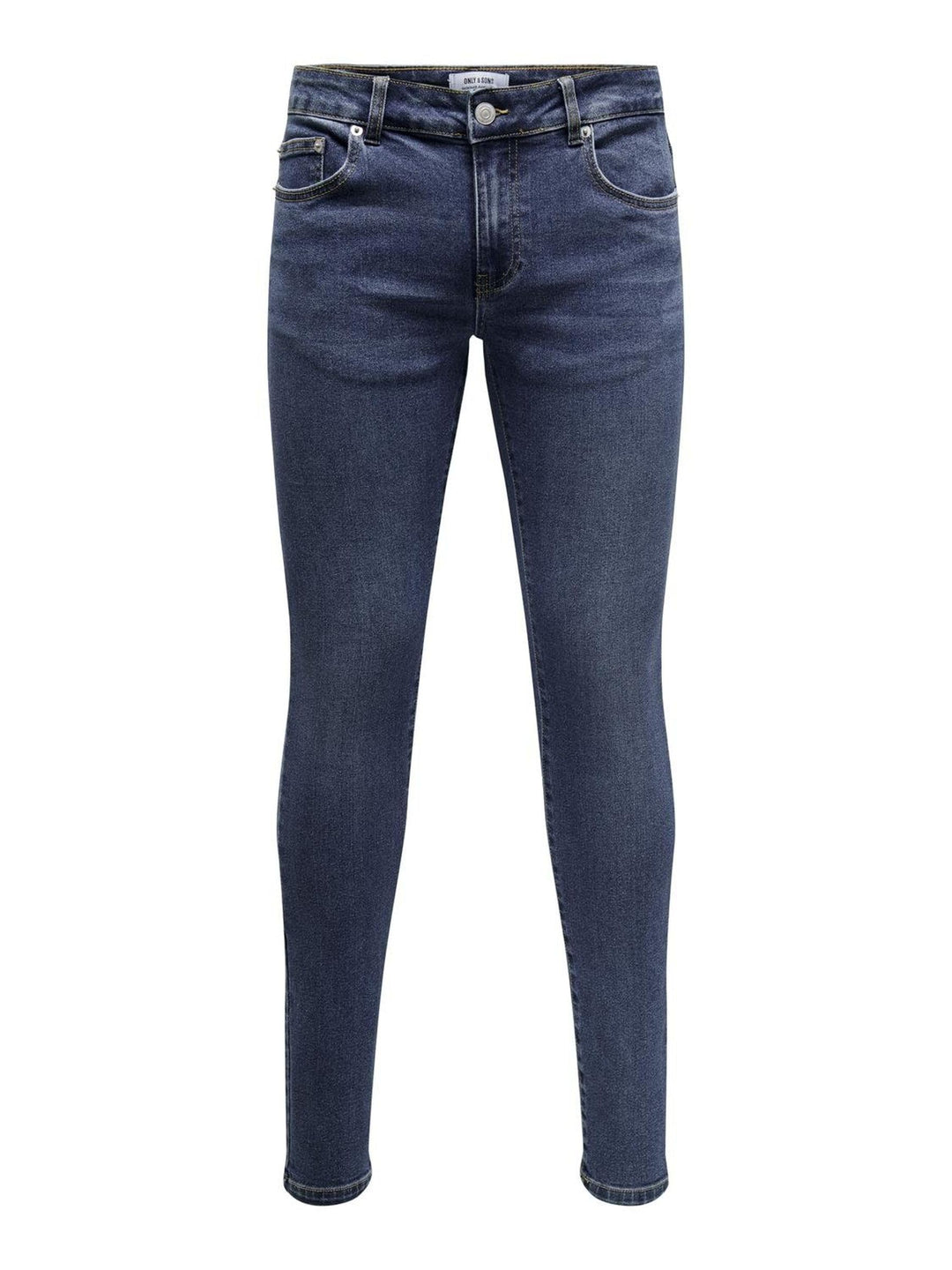 ONLY & SONS Male Skinny Jeans ONSWARP Mittlere Taille Skinny Fit Jeans 31W / 34L Medium Blue Denim,