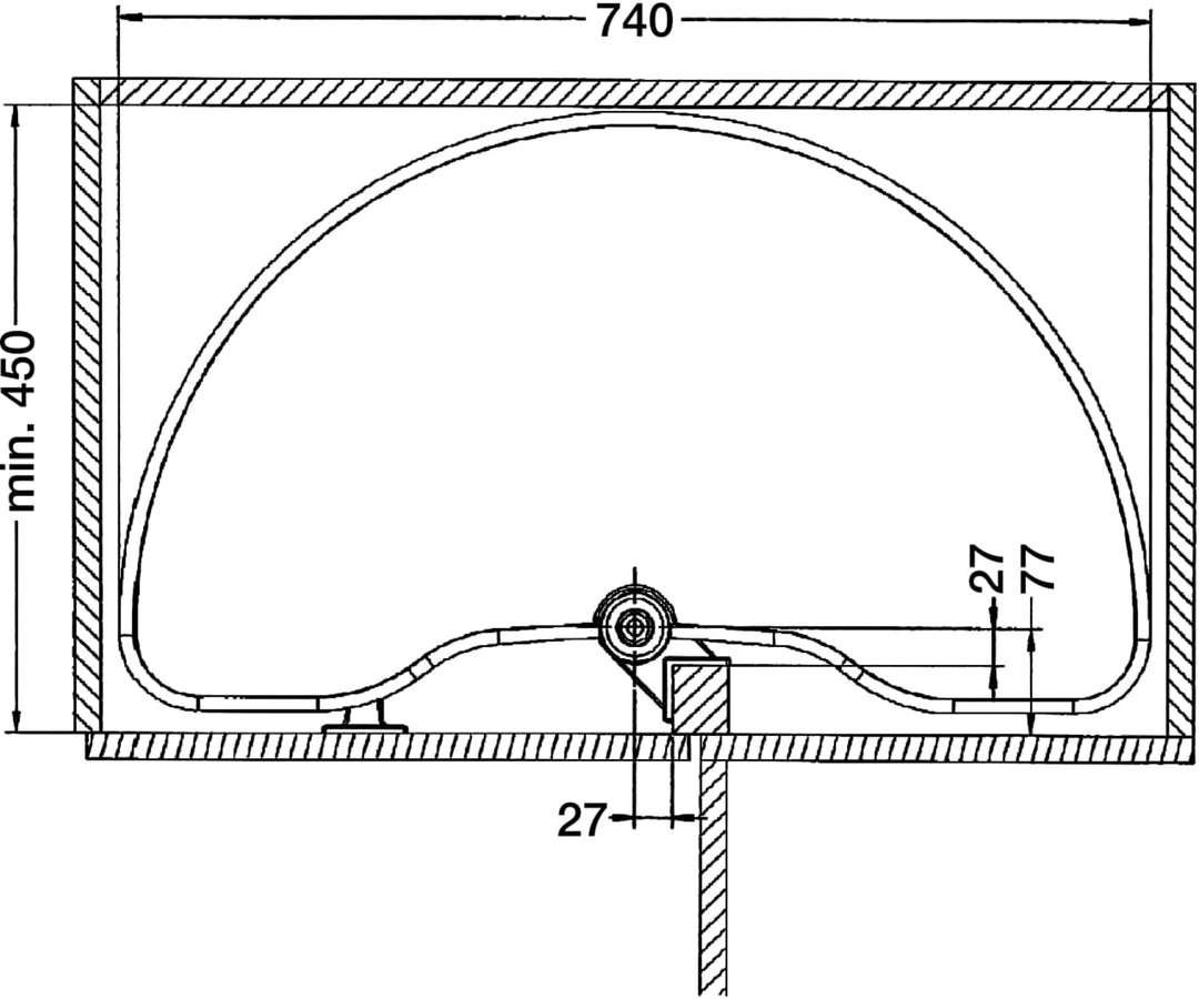 NINKA 5870.90 70962 ProArc Halbkreis-Schwenkboden für Küchen Eckschrank, KB 900mm mit integrierter A