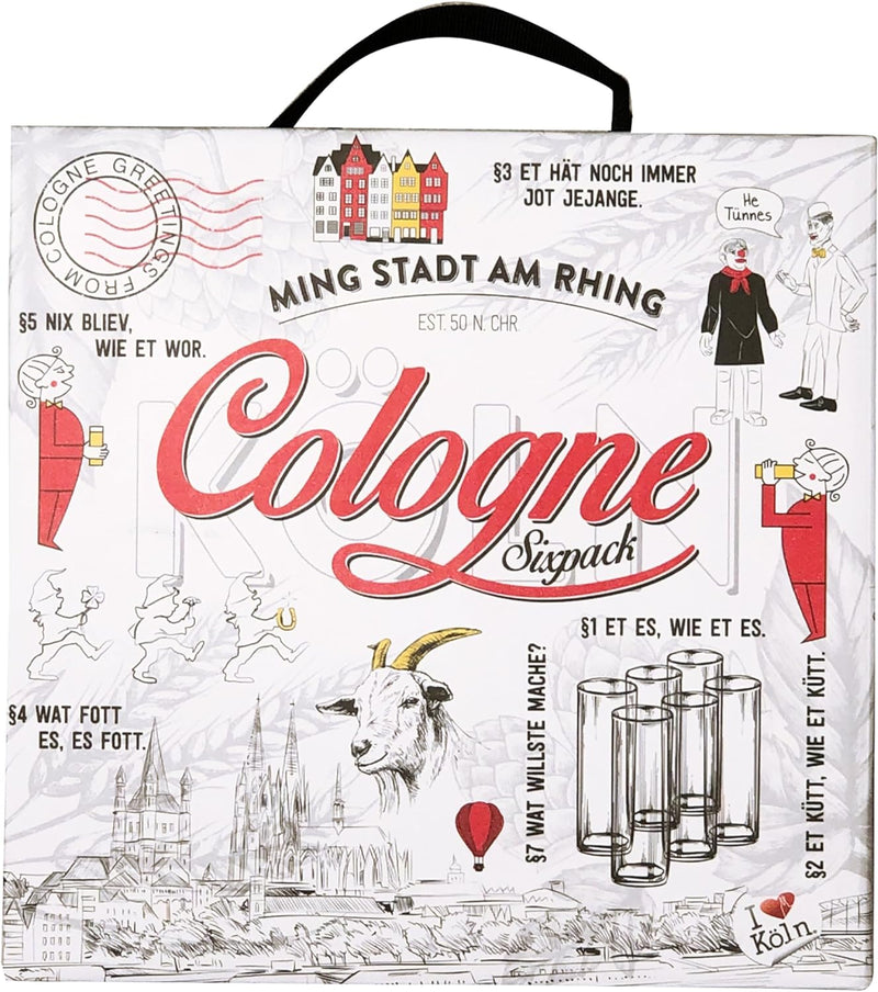 3forCologne Kölschglas | 6er Pack je 0,2ml | Kölsches Grundgesetz & Kölner Dom | Biergläser, Kölner-