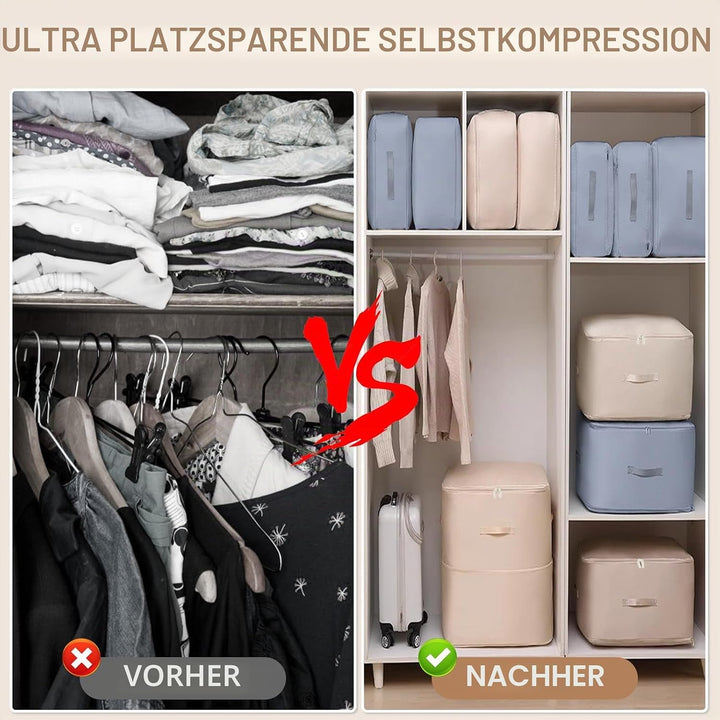 2 Stück Ultra Platzsparender Selbstkomprimierender Organizer, Aufbewahrungstasche für Bettdecken, Gr
