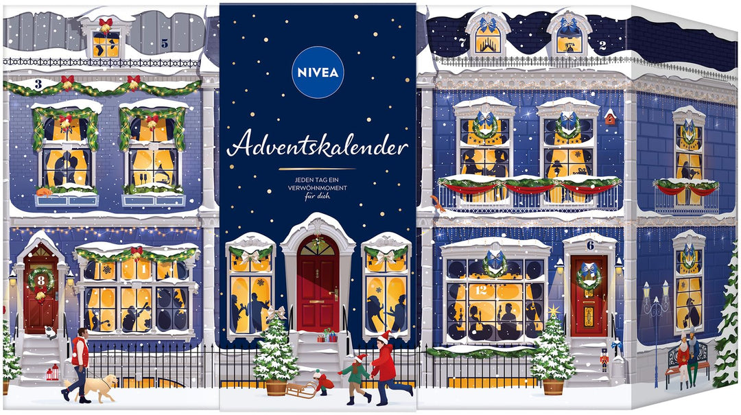 NIVEA Adventskalender 2022 für 24 einzigartige Verwöhnmomente, Weihnachtskalender mit ausgewählten P