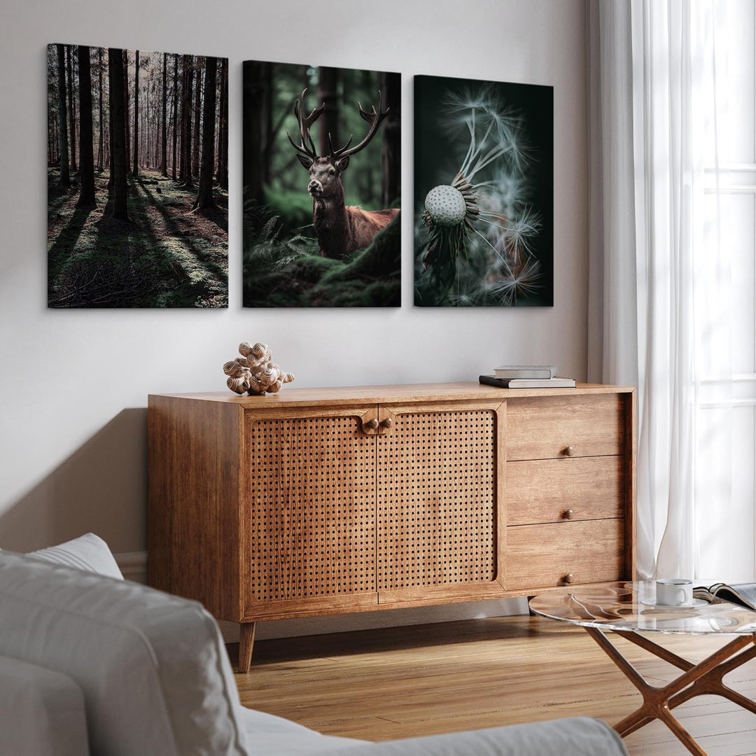 Muralo - Wandbilder Set - Leinwand Bilder Set Aufhängefertig - Bilder für Wohnzimmer Schlafzimmer -