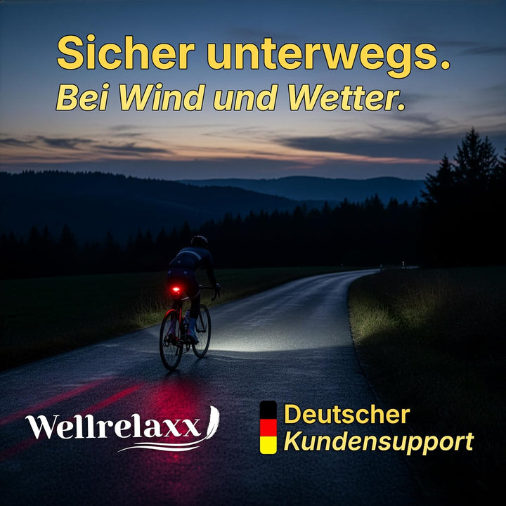 LED Fahrradlicht Set USB aufladbar 100LUX | Fahrrad Licht StVZO zugelassen | Fahrradbeleuchtung Set