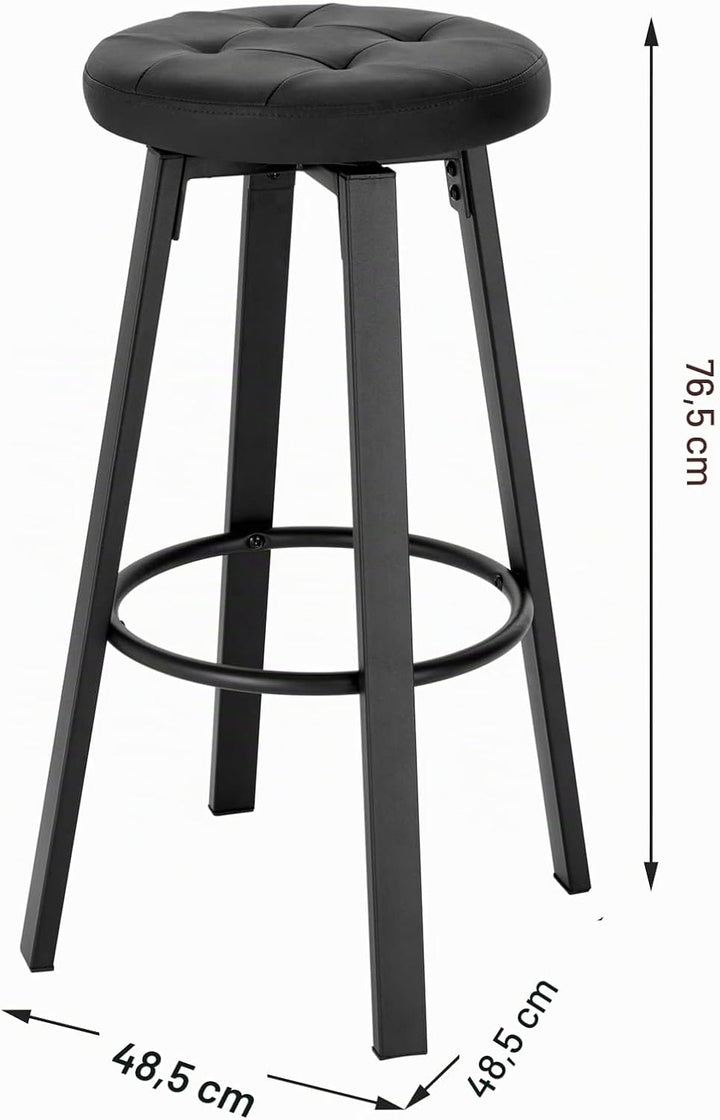 WOLTU Barhocker 2er Set, mit drehbarem Sitz Φ 35,5 cm, gepolsterer Hocker mit Kunstleder-Bezug, Fuss