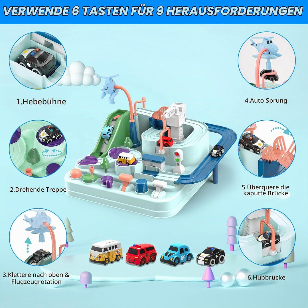 Acemall Auto Abenteuer Spielzeug, Autos Rennstrecken-Spielzeug, Vorschul-pädagogisches und interakti